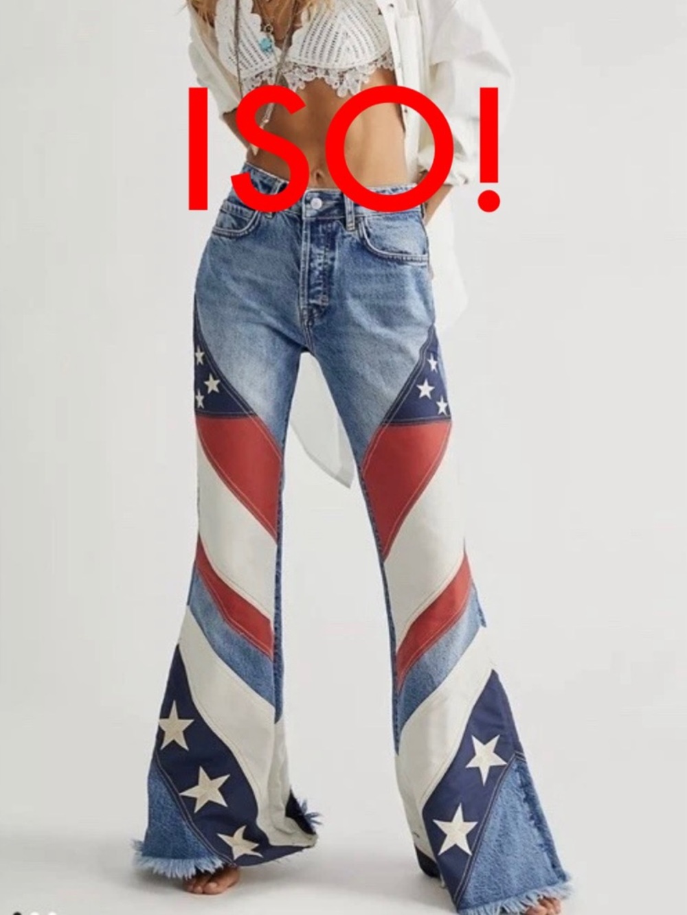 IN SEARCH OF! Free People flag jeans